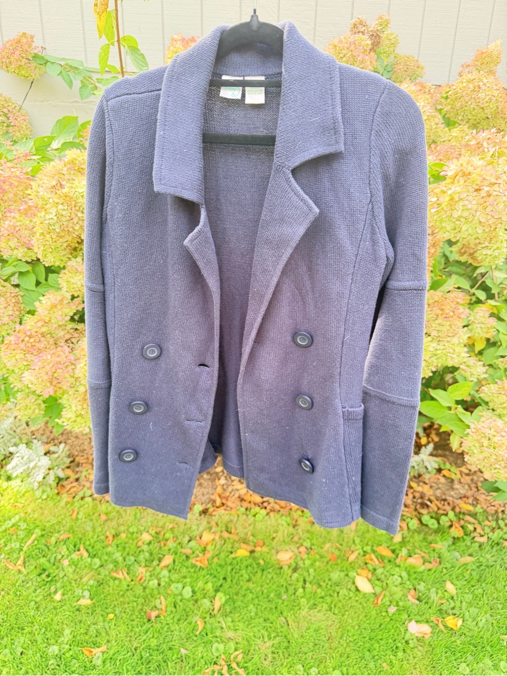 Aqua Navy Double-Breasted Pea Coat